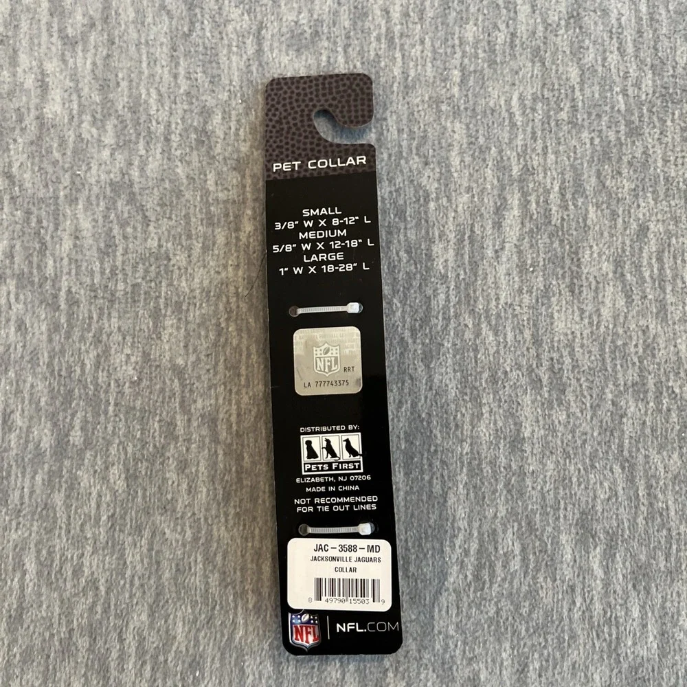 Jacksonville Jaguars Pet Collar Size Medium 5/8